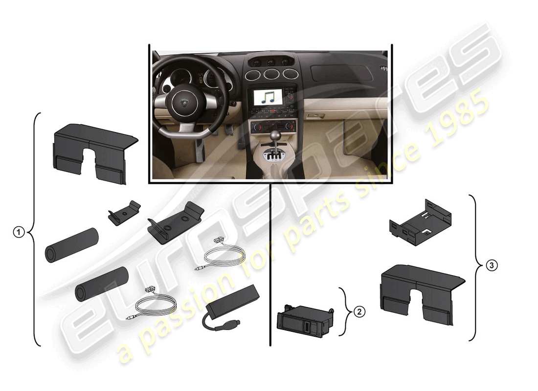 lamborghini lp560-4 spider (accessories) ensemble de rénovation schéma des pièces