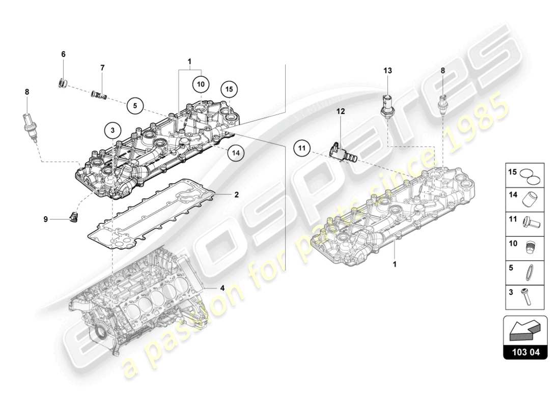 lamborghini evo spyder (2022) couvercle du compartiment moteur schéma des pièces