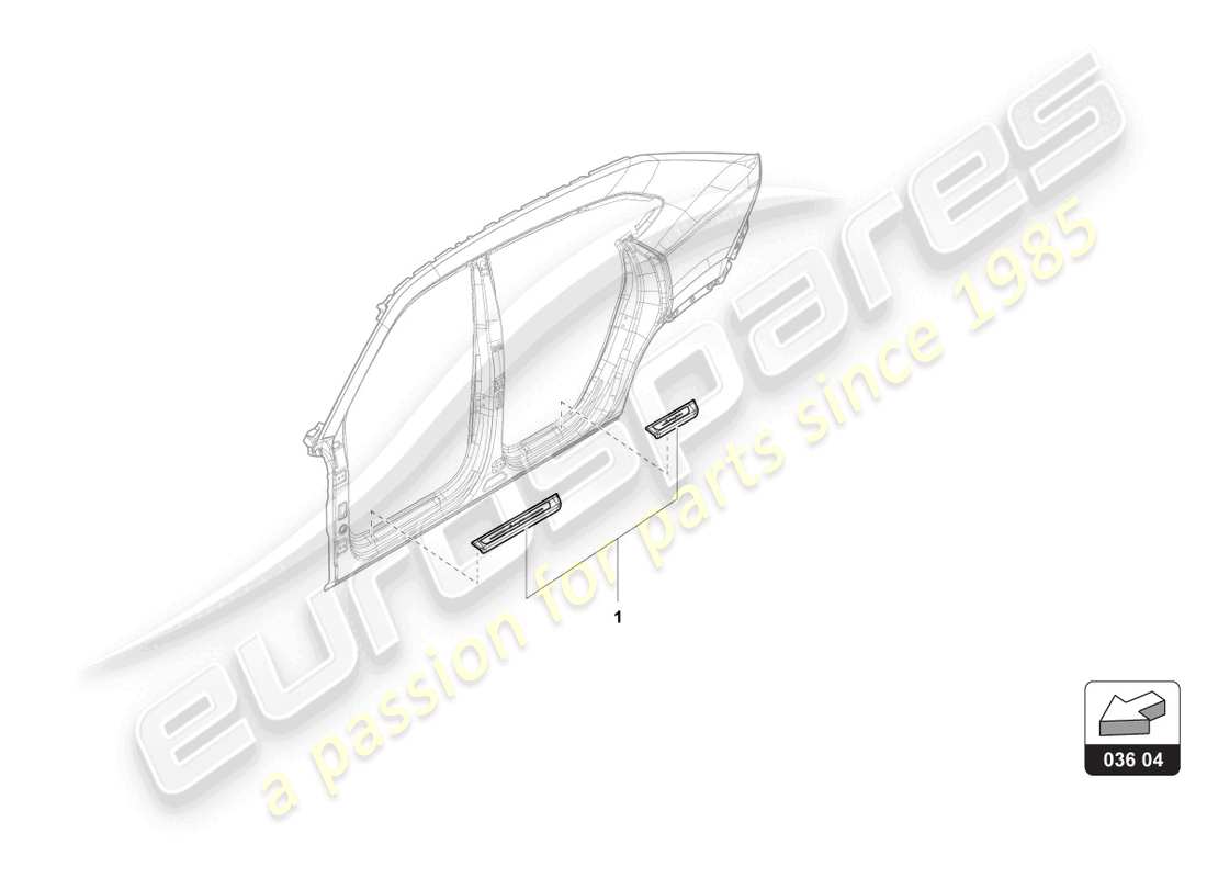 lamborghini urus performante (accessories) plaque de talon schéma des pièces