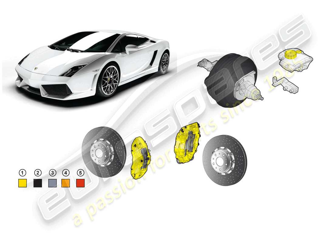 lamborghini lp570-4 sl (accessories) kit de rétrofit pour frein céramique schéma des pièces