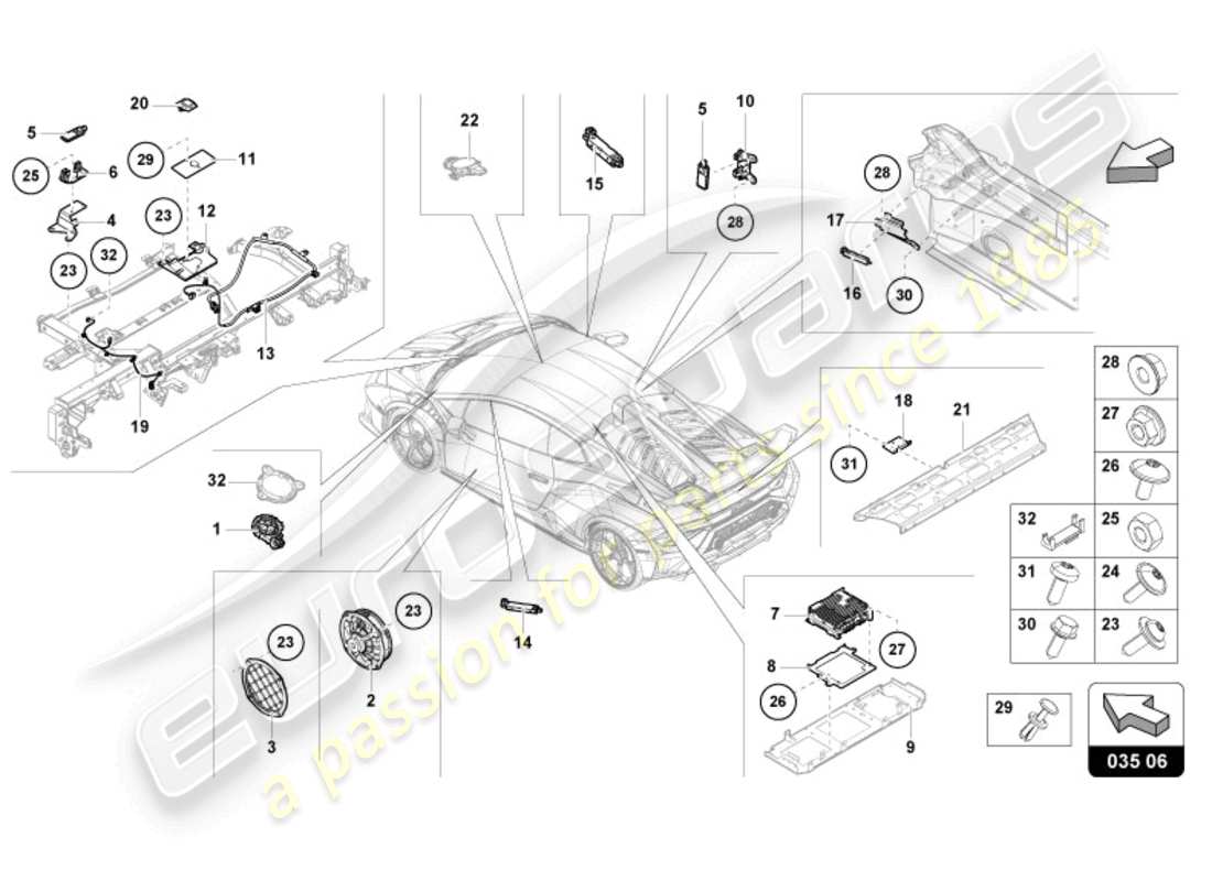 lamborghini sto (2024) aérien schéma des pièces