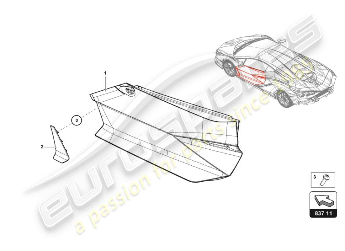 lamborghini sian roadster (2021) schéma des pièces de la porte