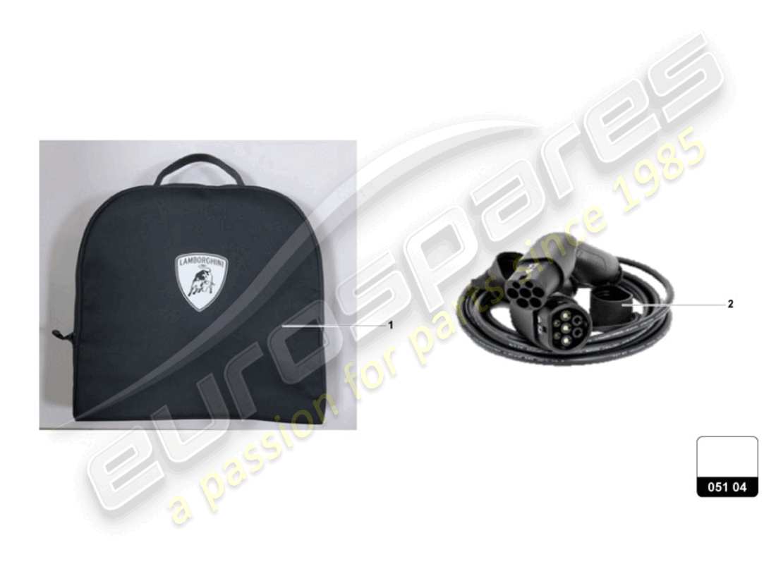 lamborghini revuelto coupe (accessories) pochette pour câble de chargement schéma des pièces