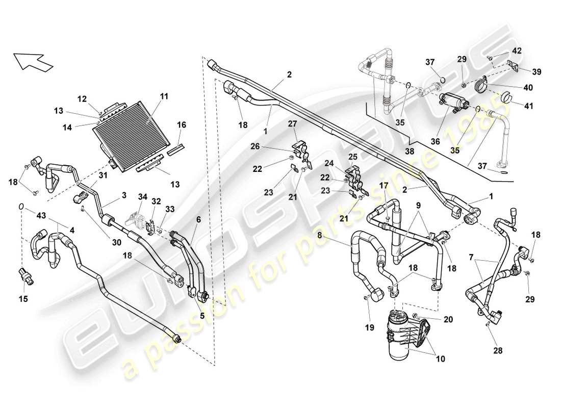 lamborghini lp570-4 sl (2011) diagramme des pièces du condenseur de climatisation