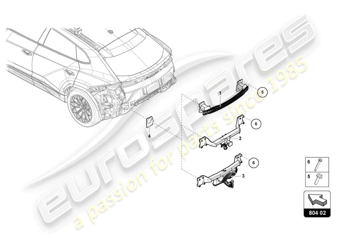 lamborghini urus s (2024) retenue pour pare-chocs schéma des pièces