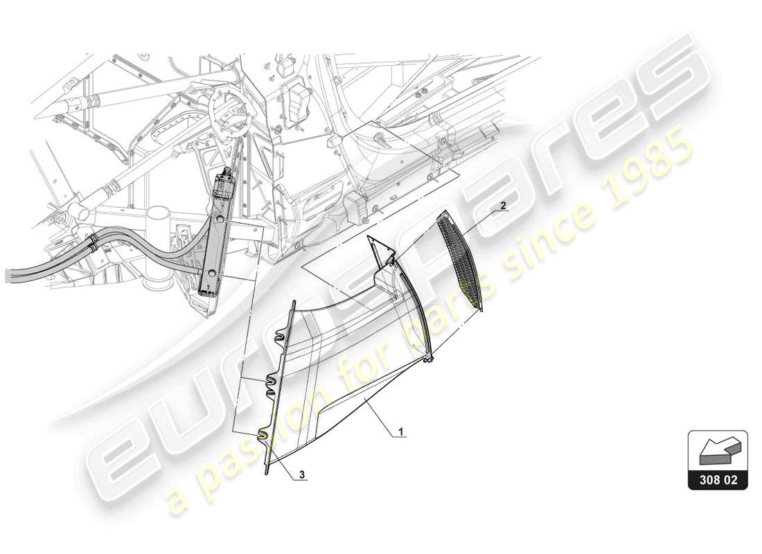 lamborghini gt3 (2017) refroidissement de l'huile de boîte de vitesses schéma des pièces