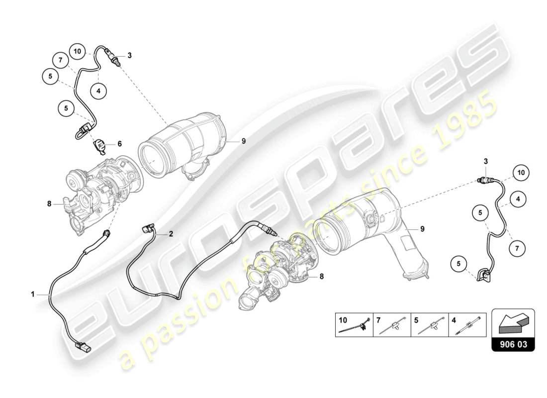 lamborghini urus s (2024) sonde lambda schéma des pièces