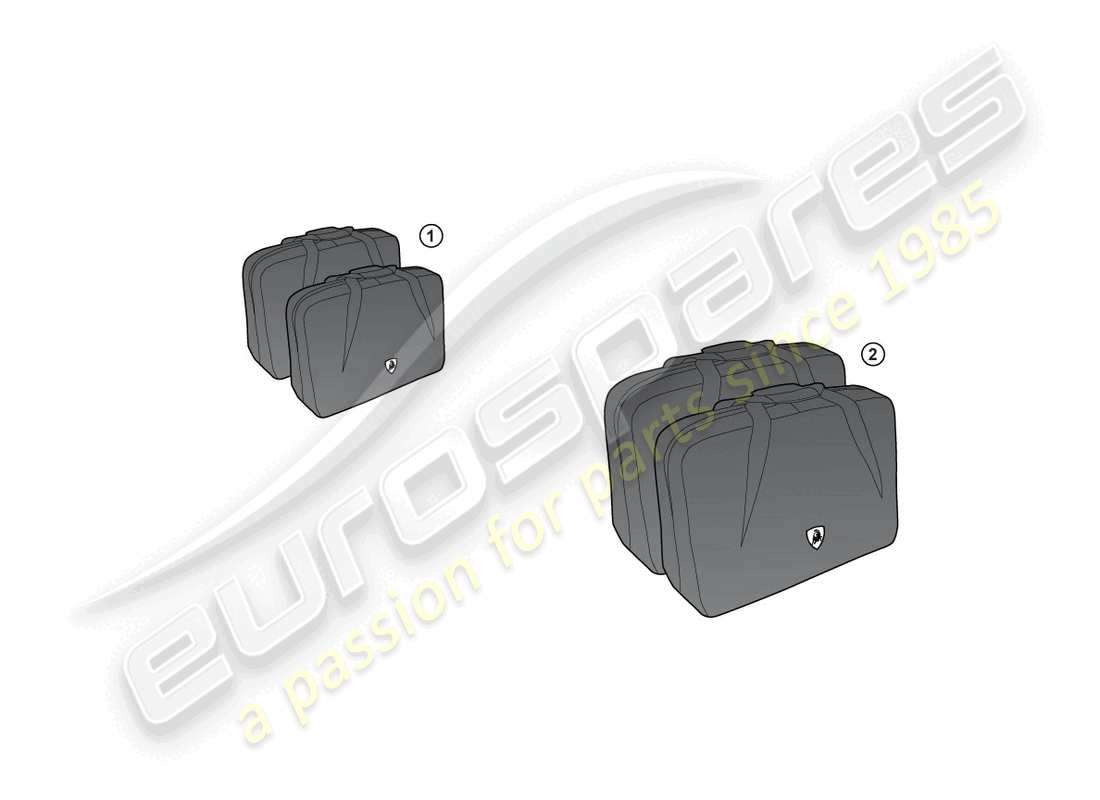 lamborghini lp570-4 sl (accessories) ensemble de sacs de voyage schéma des pièces
