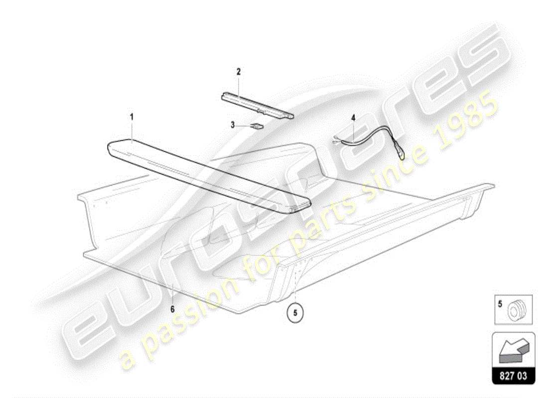 lamborghini diablo vt (1997) couvercle moteur avec insp. couverture diagramme de pièce