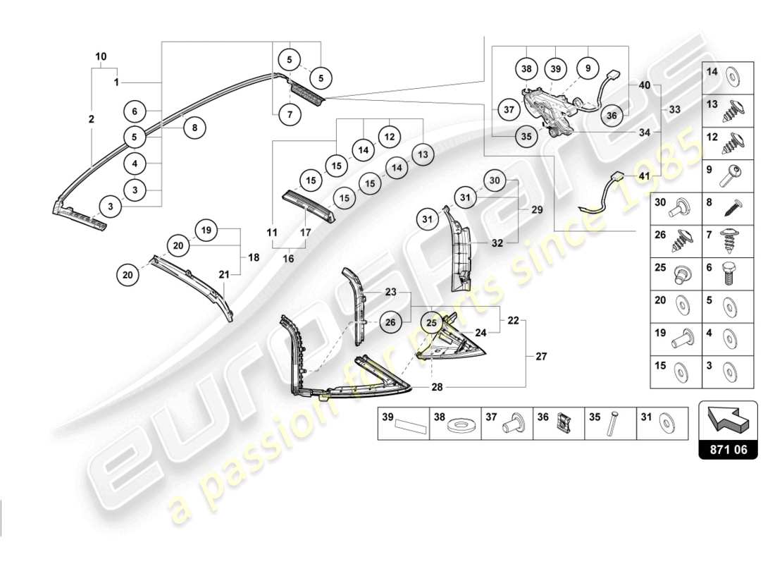 lamborghini evo spyder 2wd (2022) schéma des pièces du joint