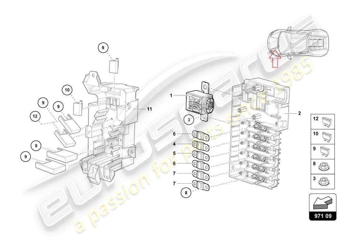 lamborghini tecnica (2023) fusibles schéma des pièces