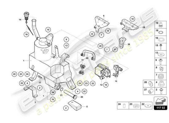 un schéma de pièces du catalogue de pièces lamborghini lp700-4 roadster (2016)