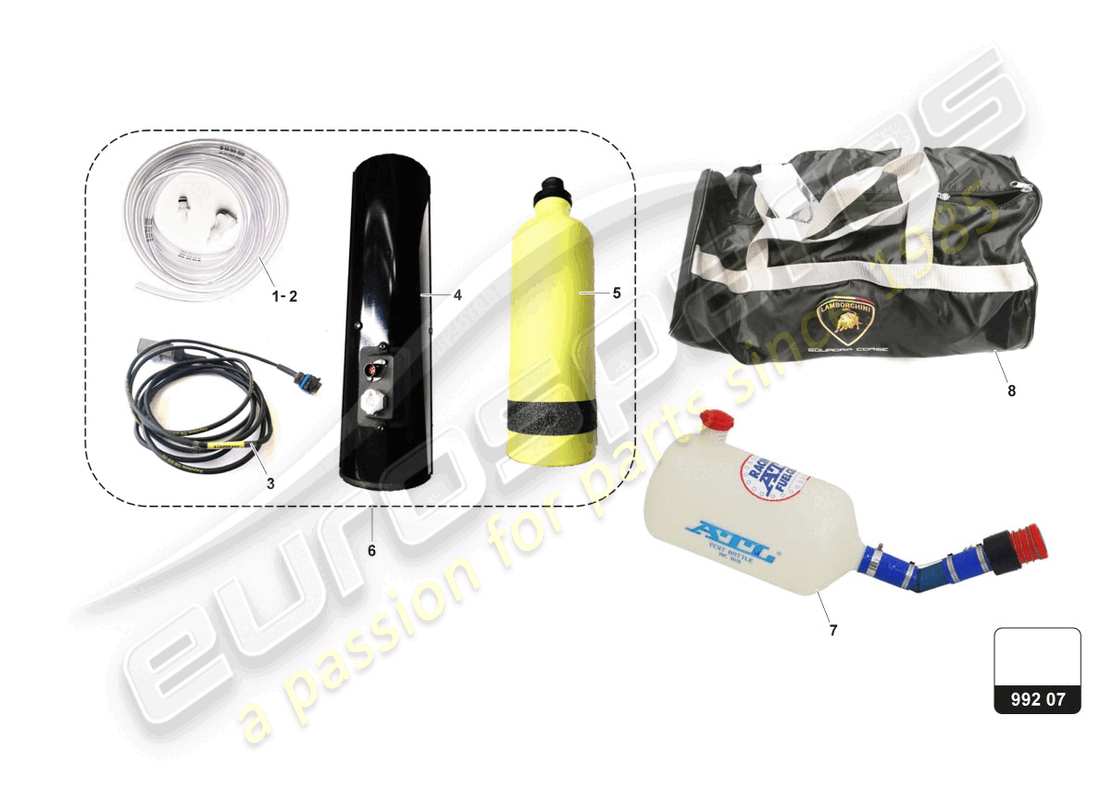 lamborghini super trofeo evo 2 (2022) diagramme de pièce optionnel