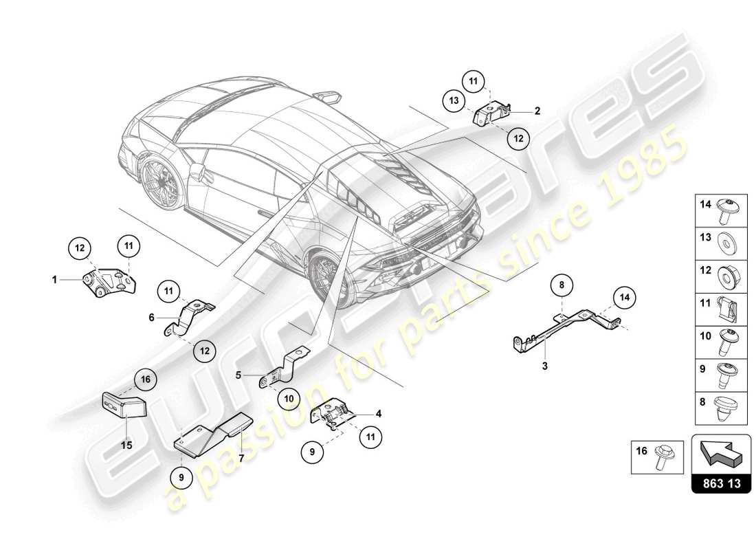 lamborghini 2023 (sterrato) pièces de sécurisation pour moteur schéma des pièces