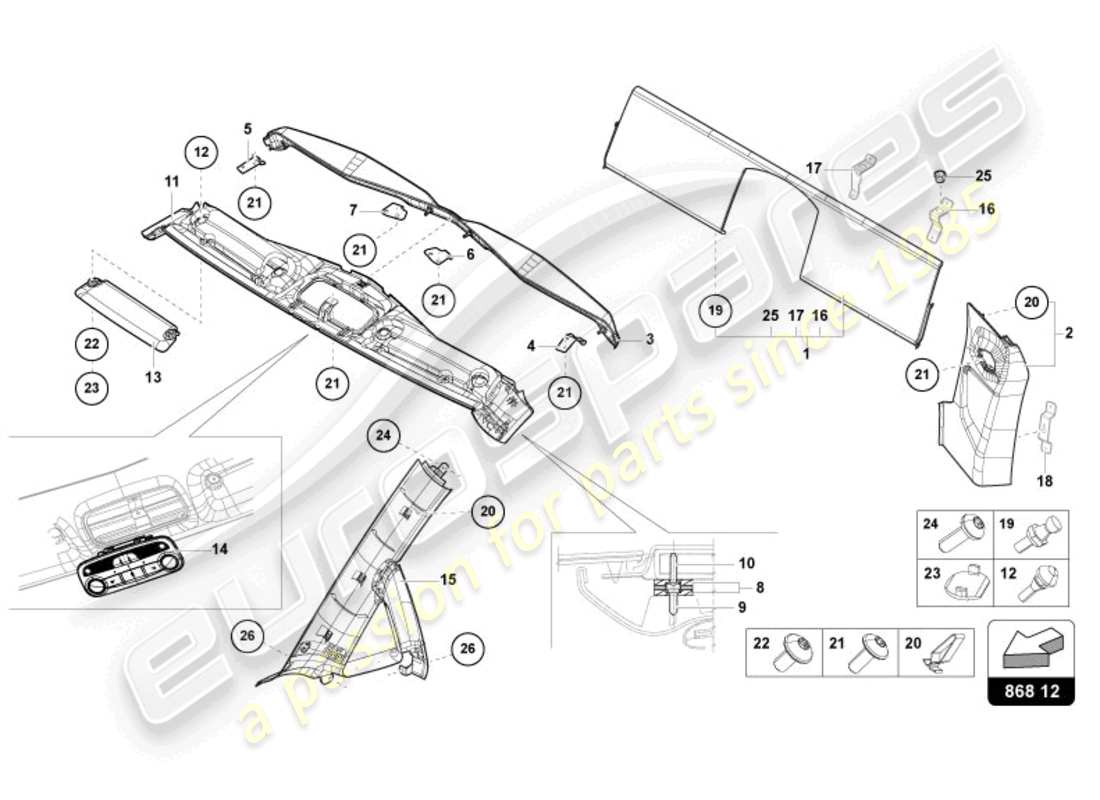 lamborghini sian roadster (2021) décor intérieur schéma des pièces