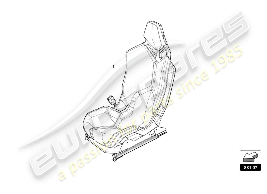 lamborghini tecnica (2023) siege sport 'racing seat' schéma des pièces