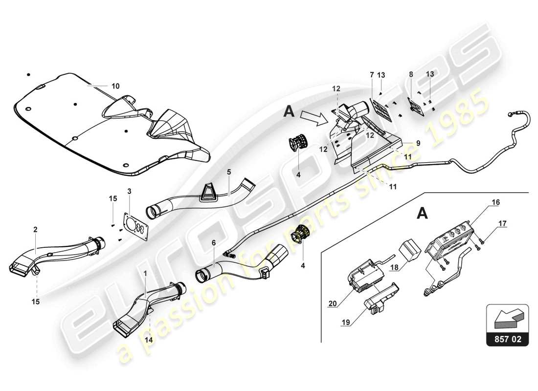 lamborghini gt3 (2017) consolle schéma des pièces