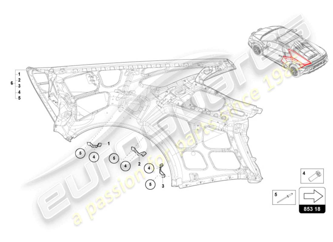 lamborghini sterrato (2024) aile schéma des pièces