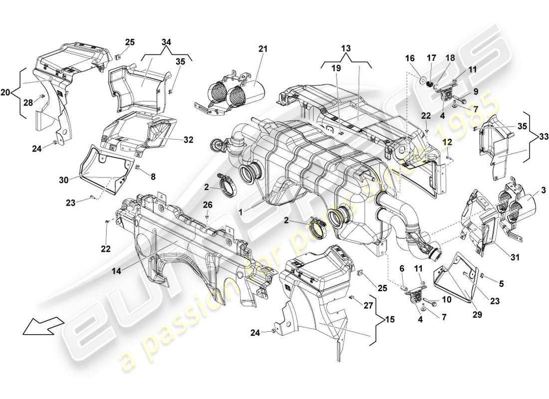 lamborghini blancpain sts (2012) silencieux schéma des pièces