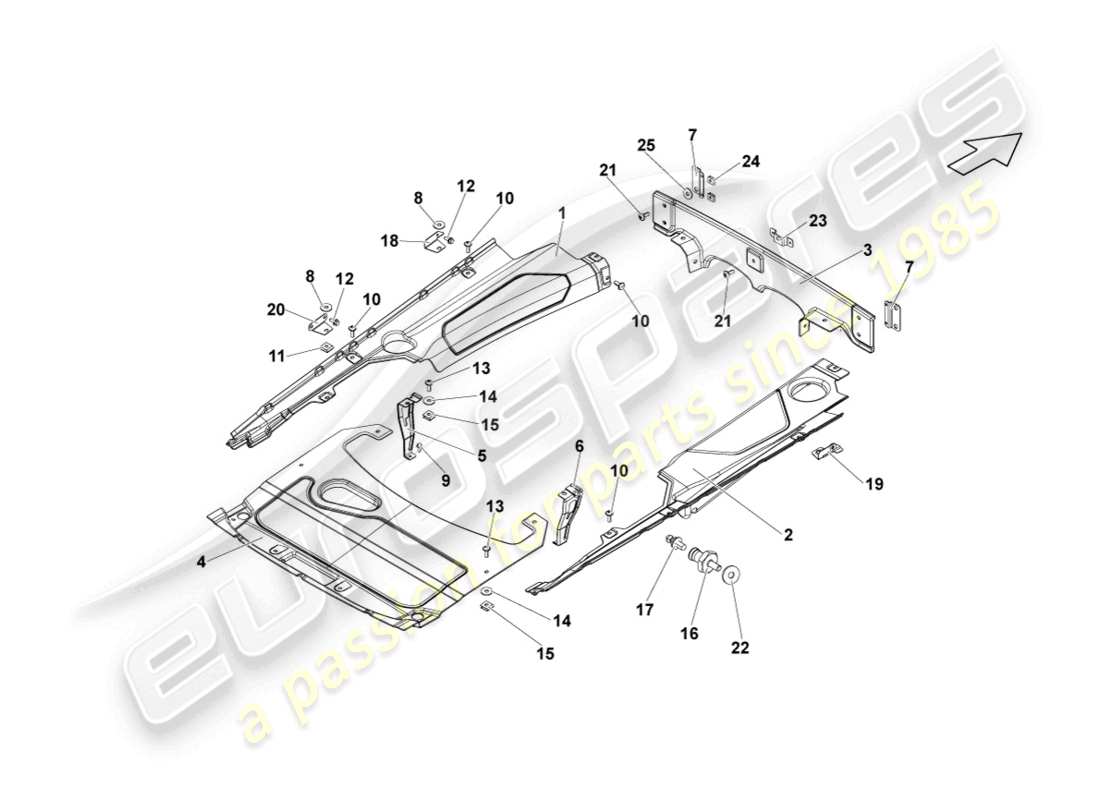 lamborghini lp570-4 sl (2013) couvercle pour compartiment moteur schéma des pièces