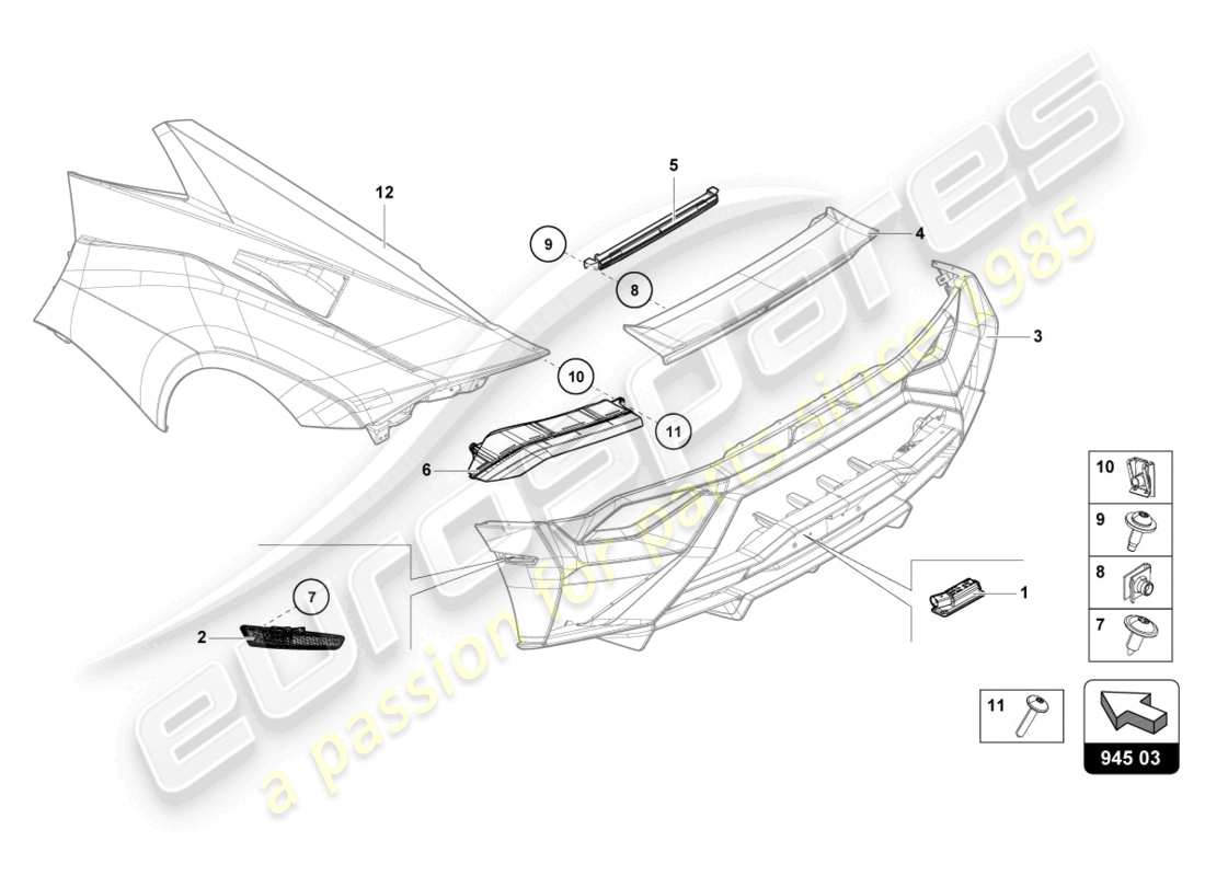 lamborghini 2024 (sto) feu arrière schéma des pièces