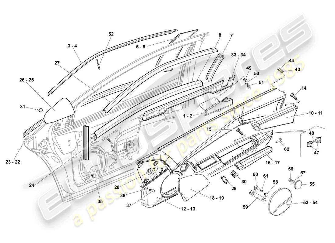 lamborghini lp670-4 sv (2010) guide des fenêtres schéma des pièces