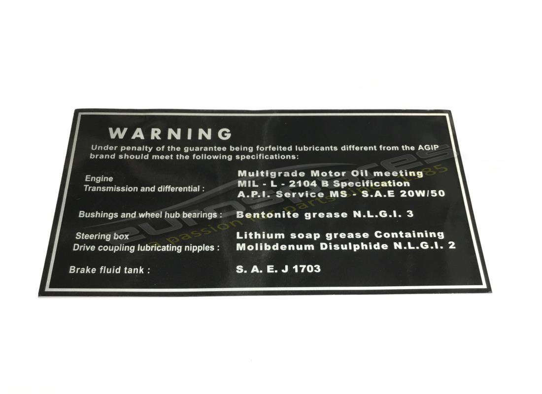 nouvel autocollant d'avertissement de lubrifiant ferrari. numéro de pièce fst001 (1)