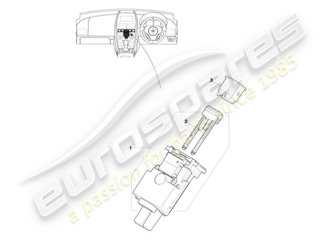 aston martin v8 vantage (2007) module démarrage/arrêt, 09my diagramme de pièce