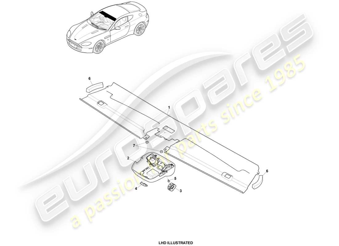 aston martin v8 vantage (2007) garniture de collecteur, coupé 09my diagramme de pièce