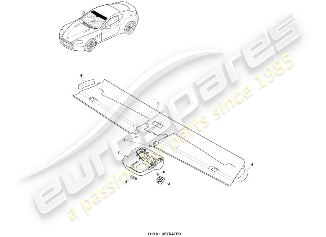 aston martin v8 vantage (2005) garniture de collecteur, coupé 09my diagramme de pièce