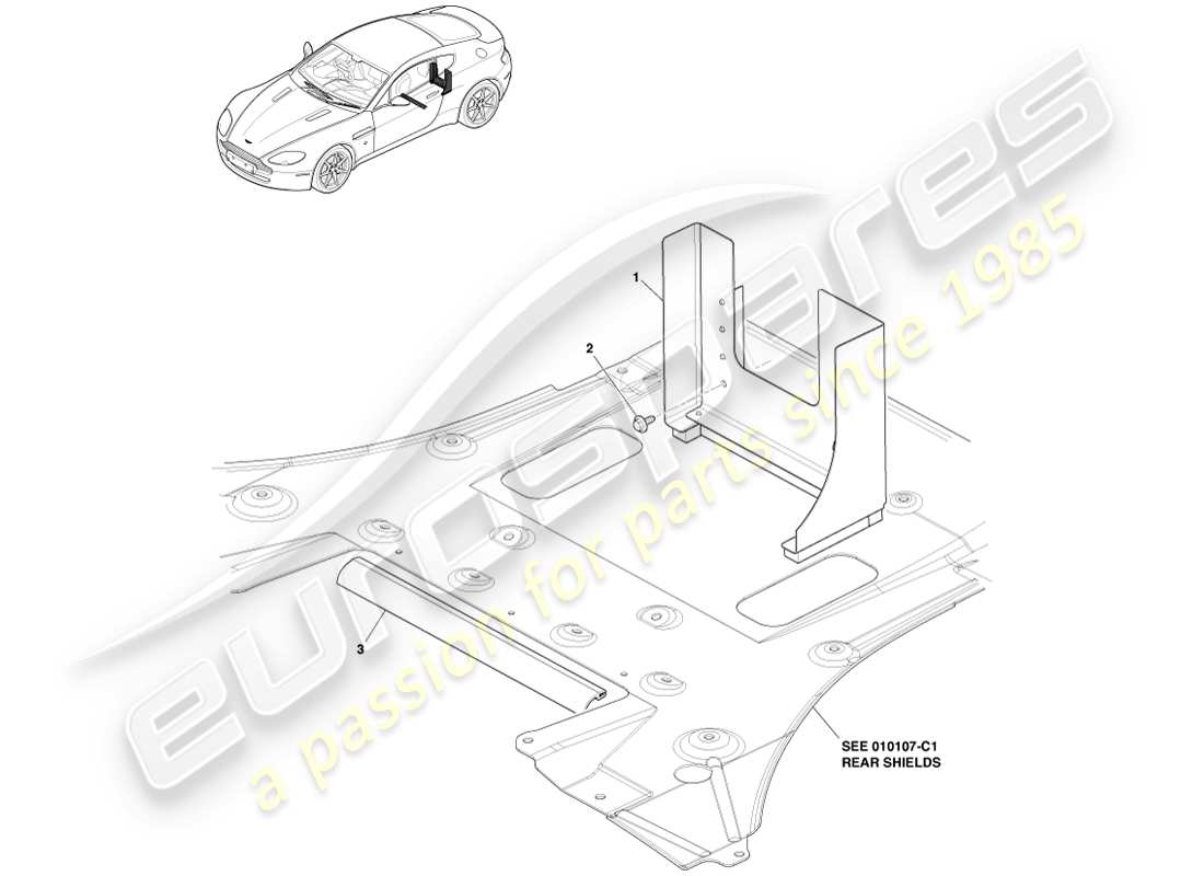 aston martin v8 vantage (2005) schéma des pièces du conduit de refroidissement
