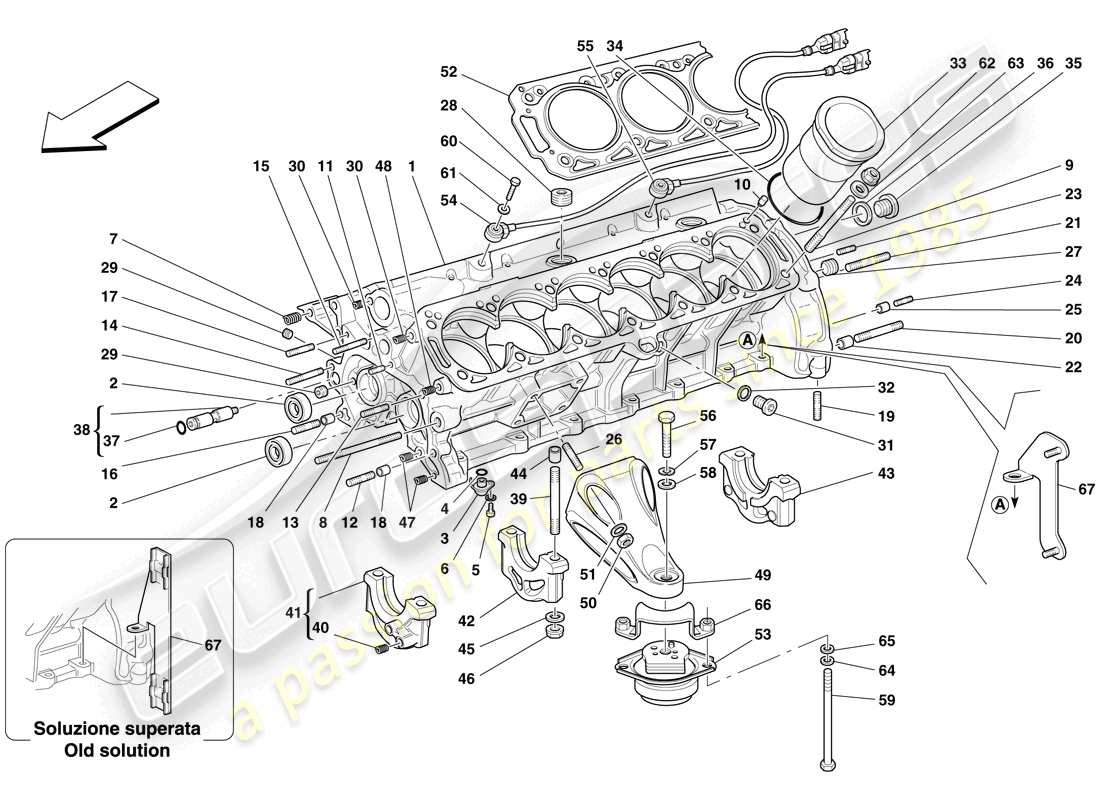ferrari 612 scaglietti (rhd) carter moteur schéma des pièces