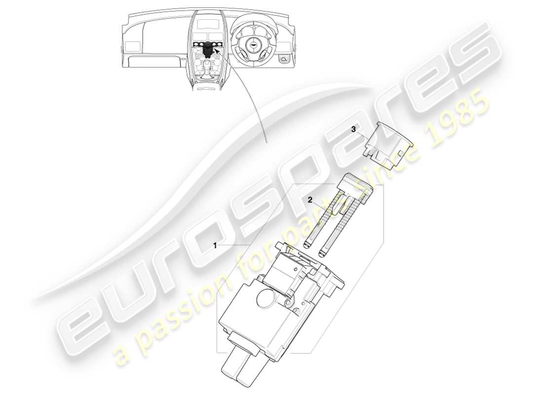 aston martin v8 vantage (2005) module démarrage/arrêt, 09my diagramme de pièce