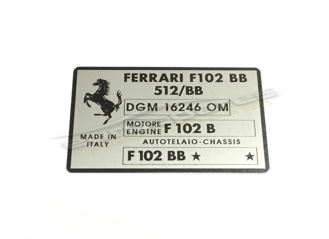 nouvelle plaque d'identification ferrari 512bb. numéro de pièce fpl009 (1)