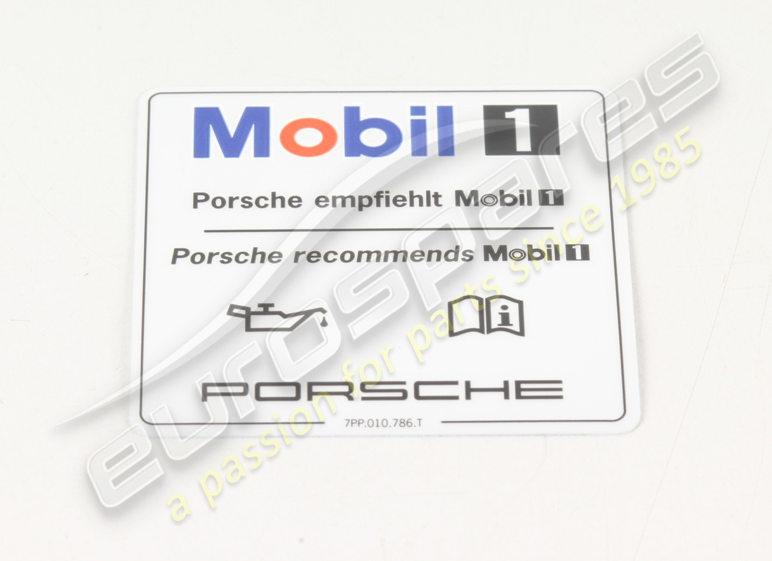 nouvel autocollant porsche - huile moteur - - mobil 1 -. numéro de pièce 7pp010786t (1)