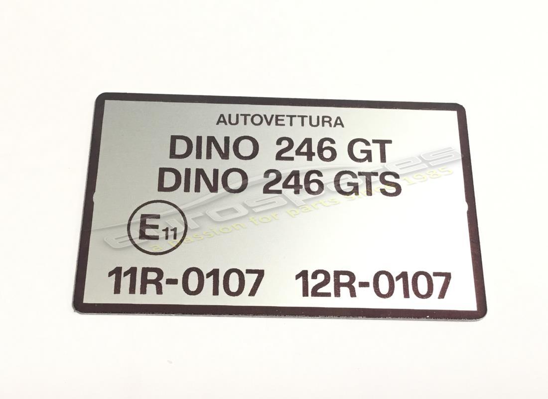 nouvelle plaque signalétique ferrari dino 246. numéro de pièce 246plate (1)