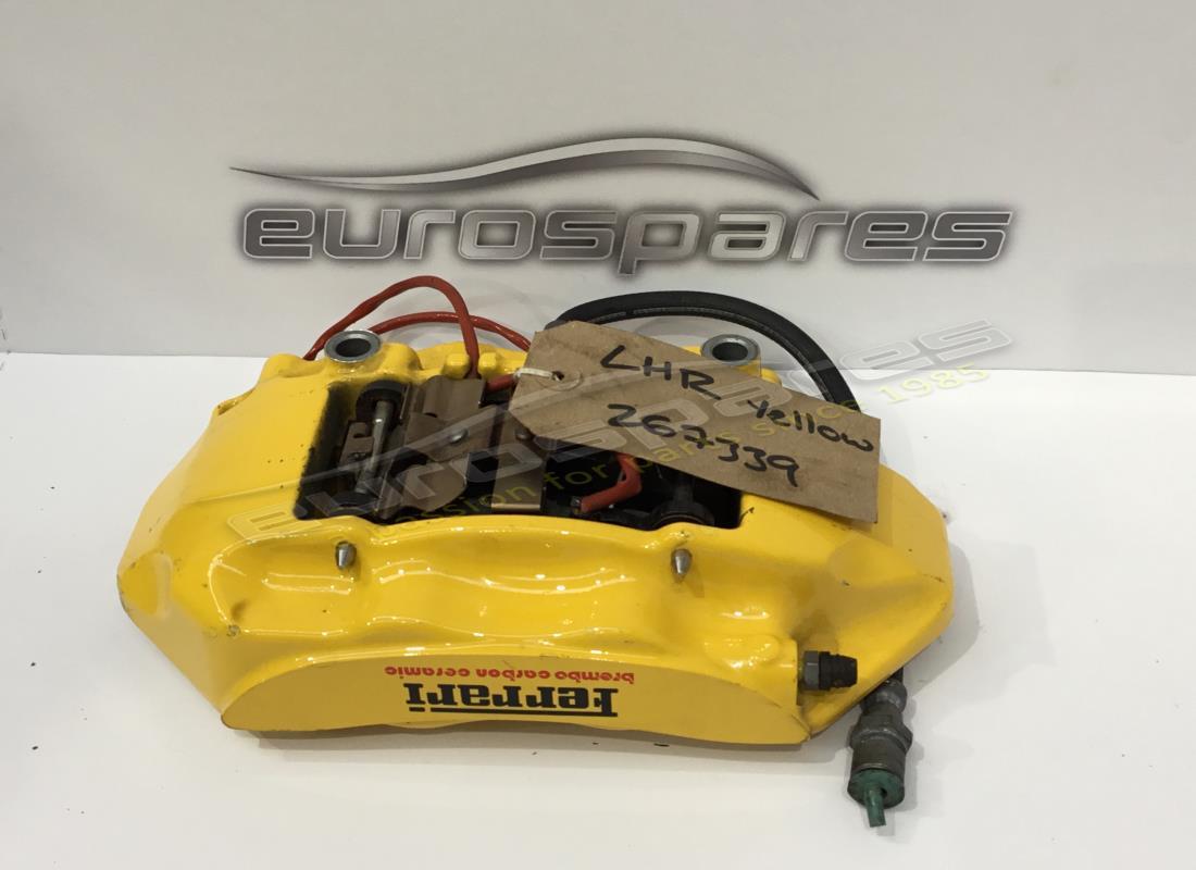 UTILISÉ Ferrari ÉTRIER ARRIÈRE GAUCHE AVEC PLAQUETTES JAUNES. NUMÉRO DE PIÈCE 267339 (1)