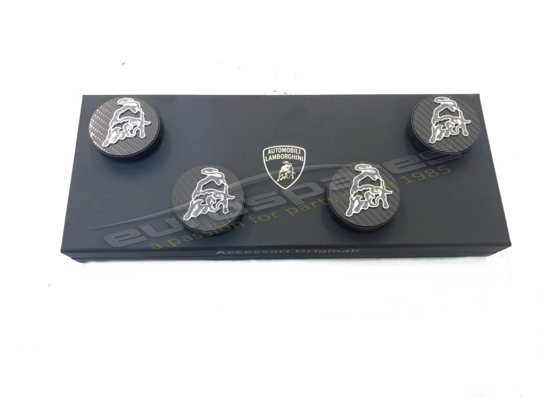 nouveau kit d'insignes de jante lamborghini en fibre de carbone + diamants. numéro de pièce 400998250a (1)