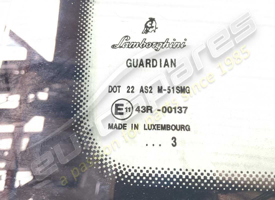 lamborghini vitre de fenêtre arrière utilisée. numéro de pièce 408845501a (2)