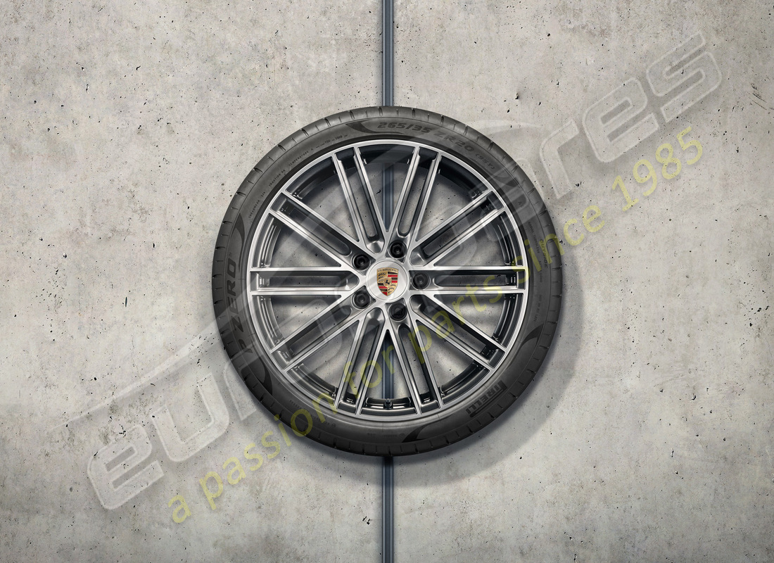 nouveau porsche 20-inch 911 ensemble de roues et pneus d'été turbo - titane. numéro de pièce 98204460218 (1)