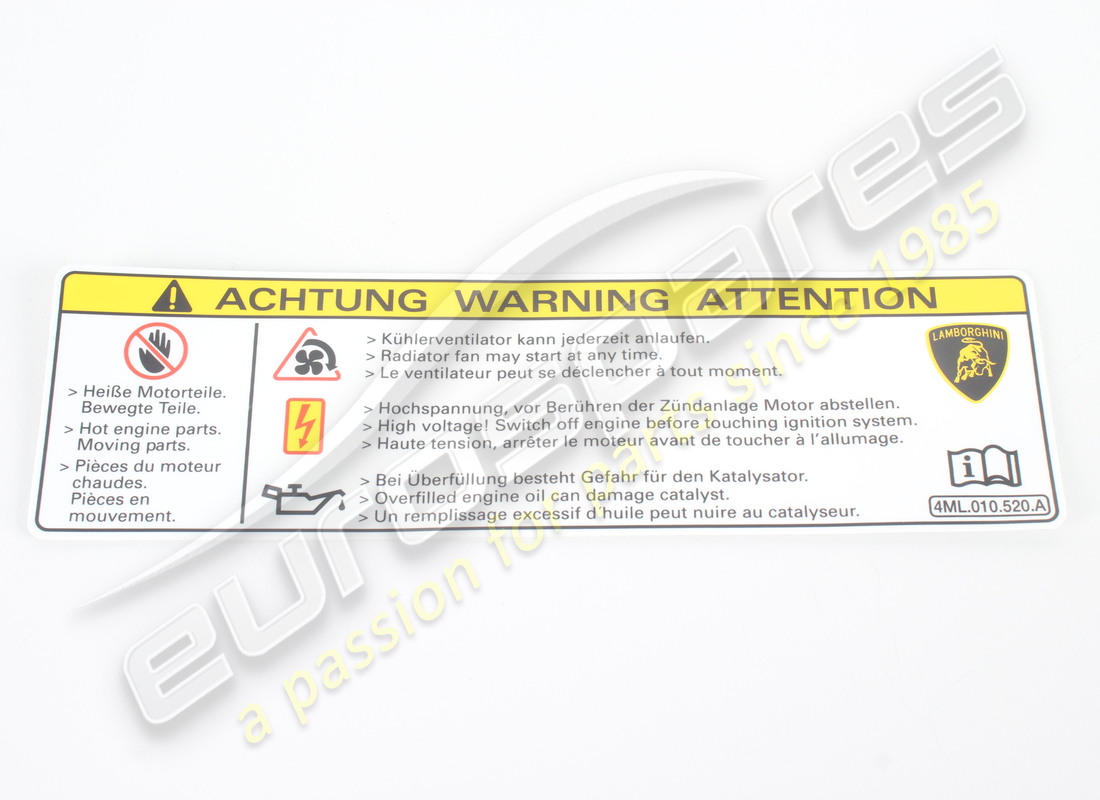 nouveau ventilateur lamborghini. numéro de pièce 4ml010520a (1)