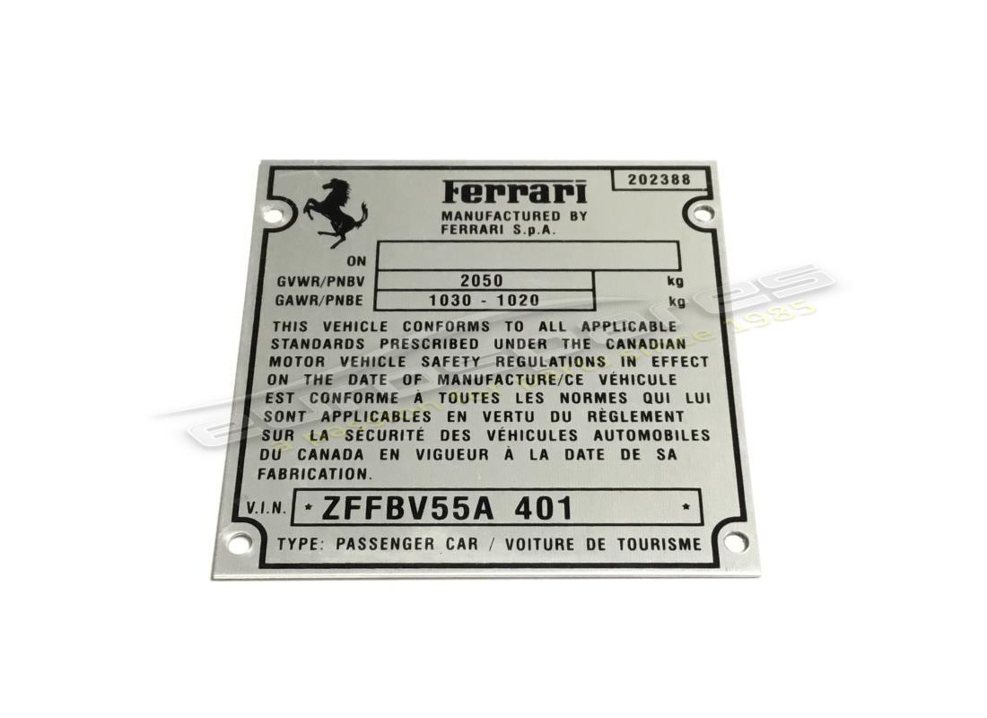 nouvelle ferrari f308 plaque de châssis spécification canadienne numéro de pièce fpl010 (1)