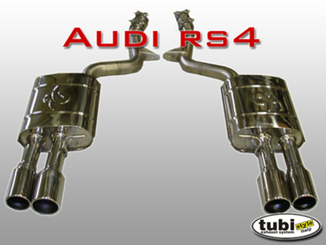 nouveau échappement tubi audi rs4. numéro de pièce tsaurs4c07003a (1)