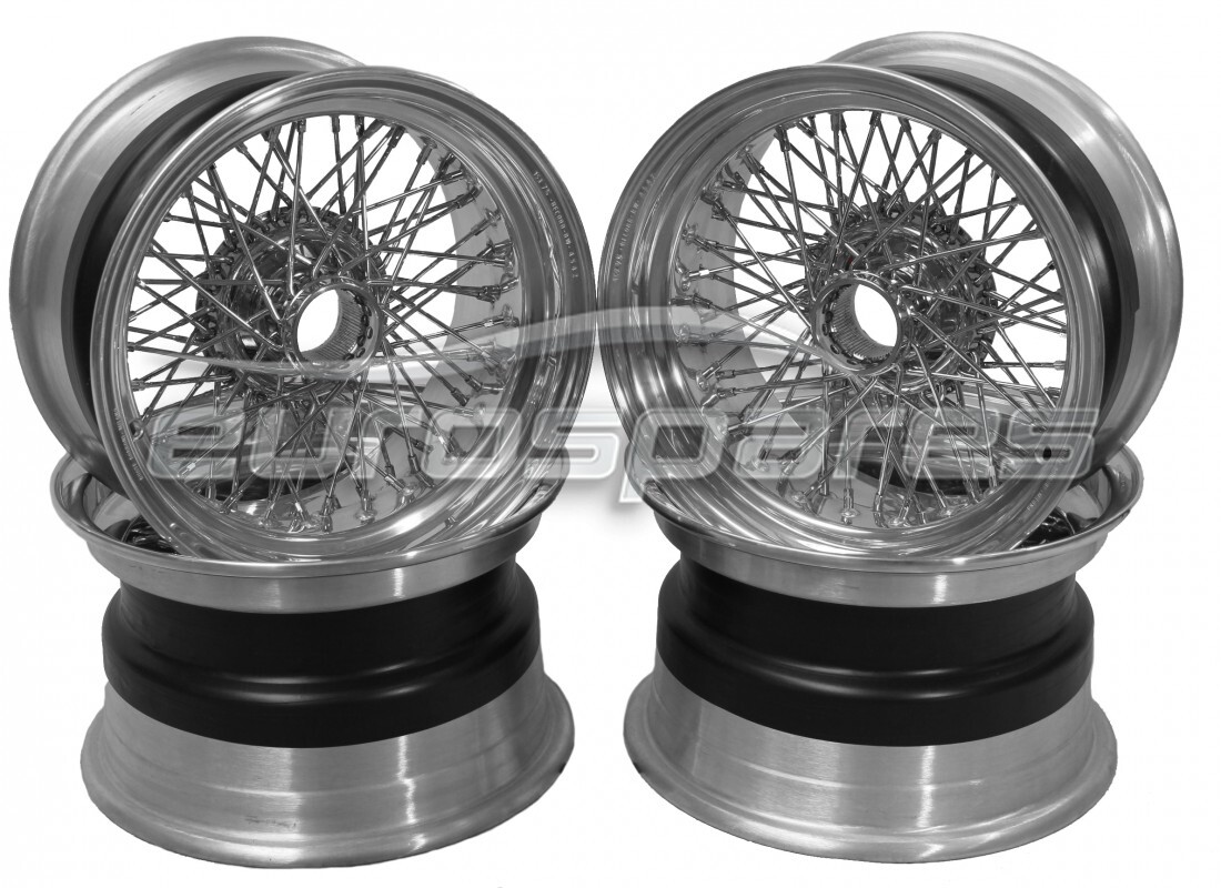 NEW FERRARI BORRANI WIRE WHEELS SET 15 X 7.5 . PART NUMBER 700835 (1)