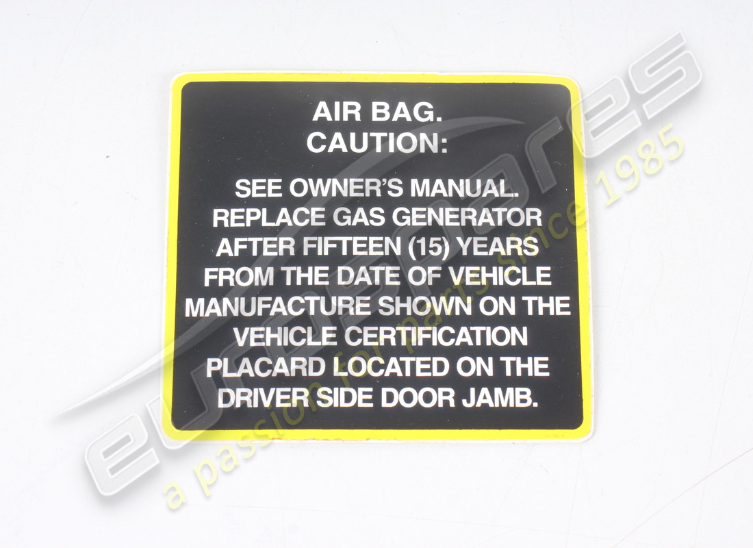 NOUVELLE PLAQUE D'ENTRETIEN D'AIRBAG FERRARI. RÉFÉRENCE 69233100 (1) nouvelle plaque d'entretien d'airbag ferrari. référence 69233100 (1)