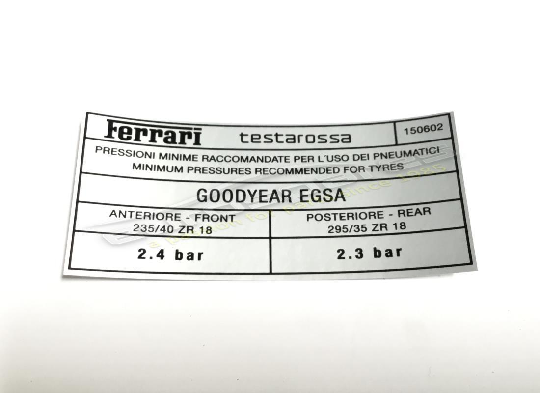 nouveau autocollant de gonflage de pneus ferrari goodyear. numéro de pièce 150602 (1)