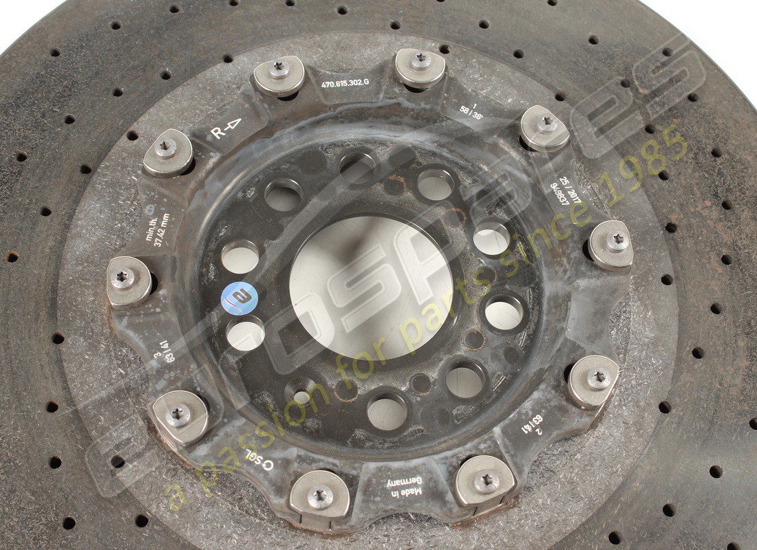 disque de frein avant gauche en céramique d'occasion lamborghini (ventilé). numéro de pièce 470615301g (2)