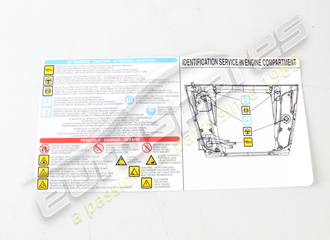 NOUVELLE PLAQUE COMPATIBLE MOTEUR MASERATI. NUMÉRO DE PIÈCE 67021100 (1) nouvelle plaque compatible moteur maserati. numéro de pièce 67021100 (1)