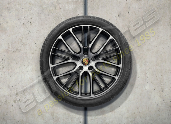 nouveau porsche 21 ensemble de roues et pneus d'hiver au design exclusif sport - peints en noir (haute brillance) numéro de pièce 971044630s