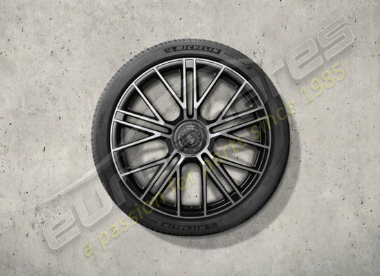 nouveau porsche 21 ensemble de roues et pneus d'hiver turbo s pouces, avec verrouillage centralisé - peints en noir (haute brillance) numéro de pièce 976044600m